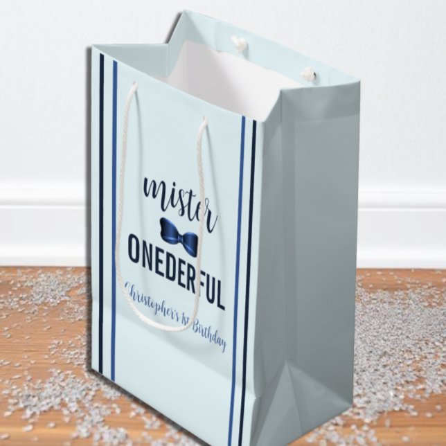 Mister Onederful Bow Krawatte 1. Geburtstag Mittlere Geschenktüte (Von Creator hochgeladen)