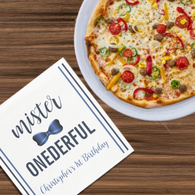 Mister Onederful Bow Krawatte 1. Geburtstag Serviette (Von Creator hochgeladen)