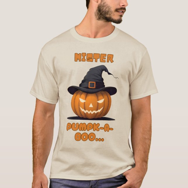 Mister Pumpk-A-Boo Halloween Pumpkin T-Shirt (Vorderseite)