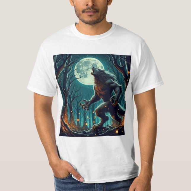 Misterio Lunar: Diseño de Hombre Lobo T-Shirt (Vorderseite)