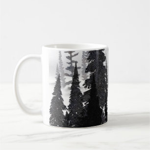 Misti monochrome Pine Forest Wasserfarbe Kunst dru Kaffeetasse