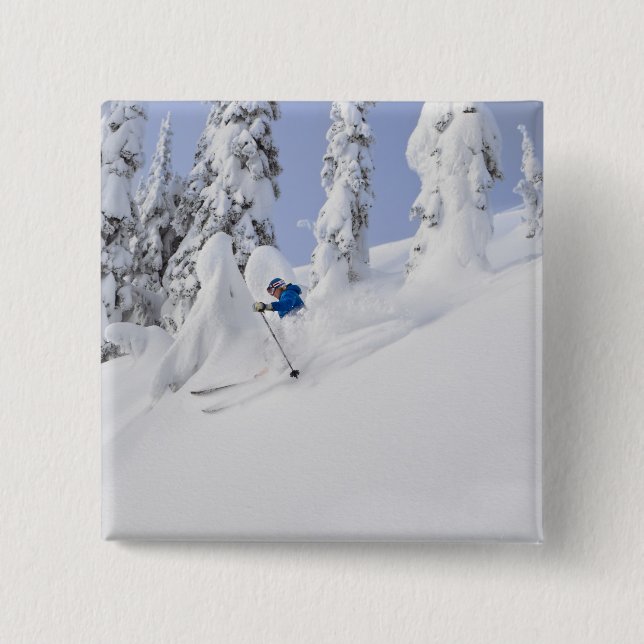 Mistie Fortin Ski Pulver Button (Vorderseite)