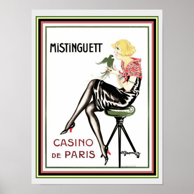 Mistinguett Casino De Paris Art Deco Print 12 x 16 Poster (Vorne)