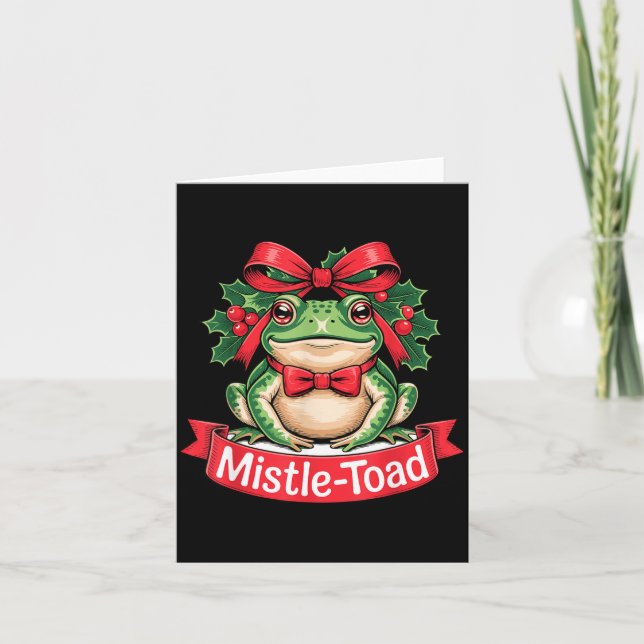 Mistle-toad Funny Christmas Toad Pun  Karte (Vorderseite)