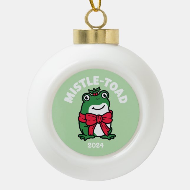 Mistle-Toad Keramik Kugel-Ornament (Vorderseite)