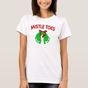 Mistle Toes Baby-Fuß-Weihnachten T-Shirt