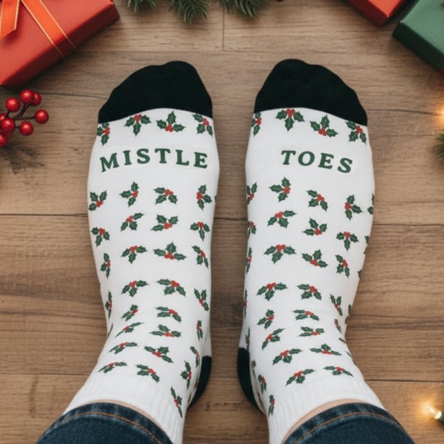 Mistle Toes Funny Christmas Mistletoe Socken (Mistle Toes Funny Christmas Mistletoe Socks
)