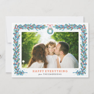 Mistle Wreath - Holiday Foto Card Feiertagskarte