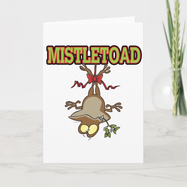 Mistletoad Mistletoe Toad Cartoon Feiertagskarte (Vorderseite)