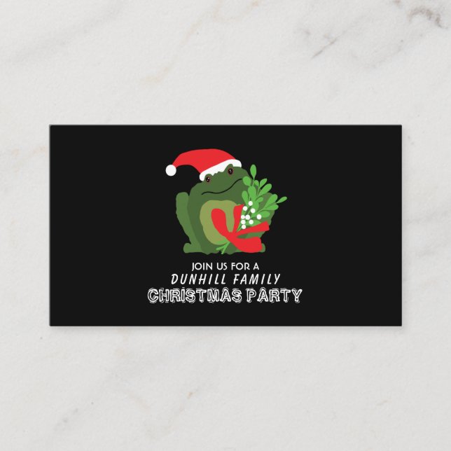 Mistle'toad, Weihnachtsfeier-Ticket-Einladung Begleitkarte (Vorderseite)