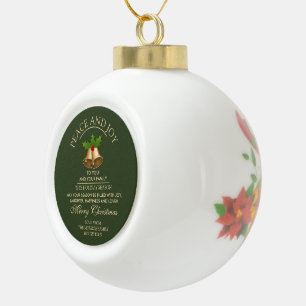 Mistletoe Bells Christmas Keramik Kugel-Ornament