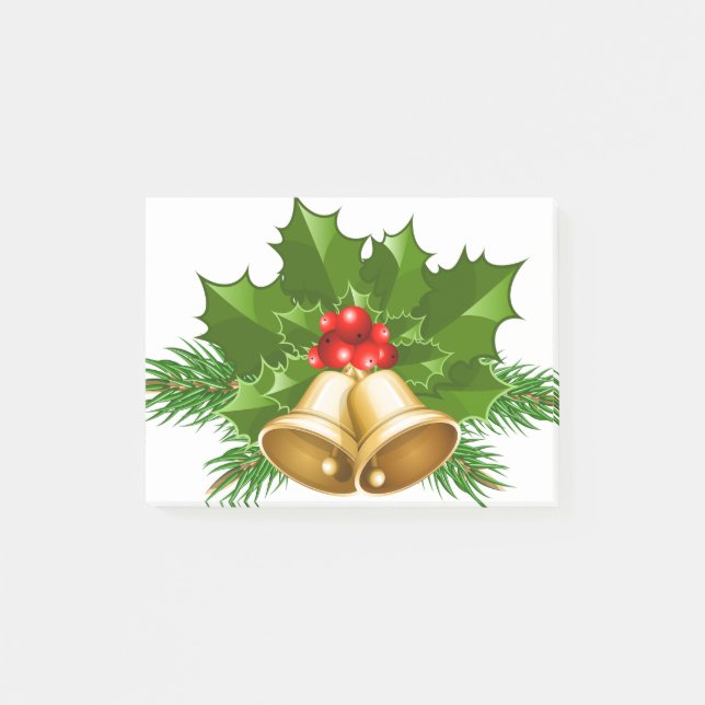 Mistletoe Bells Post-it Klebezettel (Vorderseite)