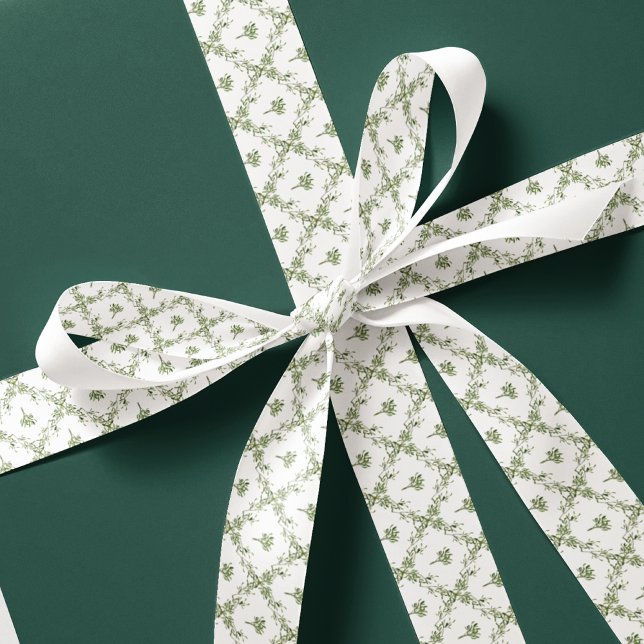 Mistletoe Blumenmuster Festlicher Weihnachtsfeiert Satinband (Von Creator hochgeladen)