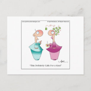 MISTLETOE Cartoon Postcard bis April McCallum Postkarte