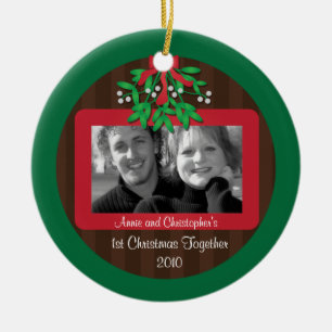 Mistletoe Christmas Foto Ornament