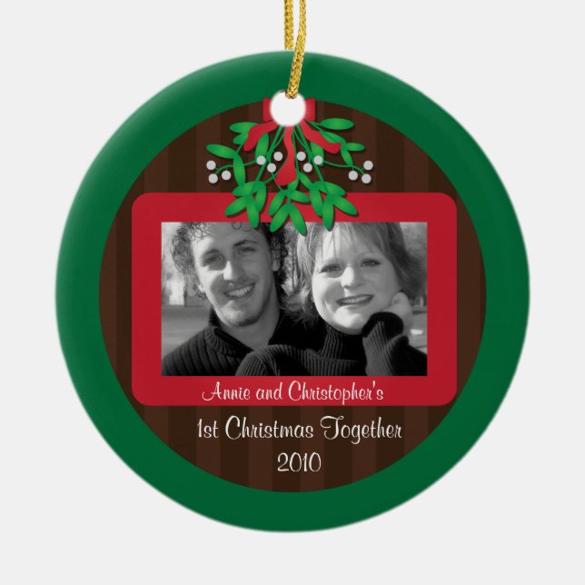 Mistletoe Christmas Foto Ornament (Vorne)