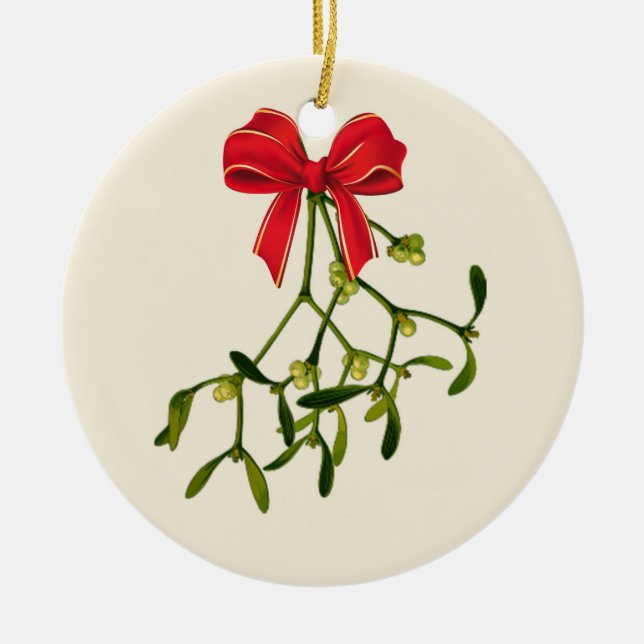 Mistletoe Christmas Keramik Ornament (Vorne)