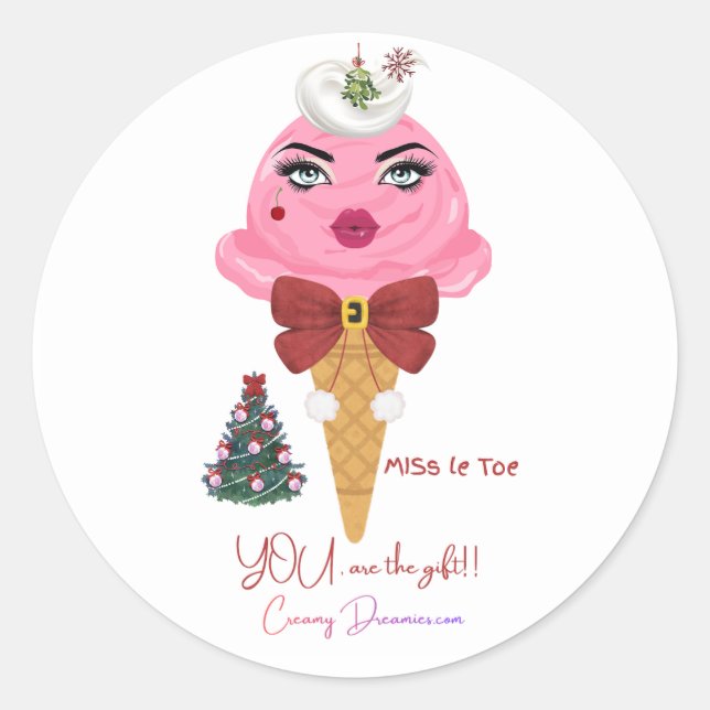 Mistletoe Christmas kissing sticker (Vorderseite)