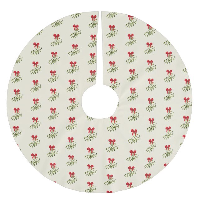 Mistletoe Christmas Polyester Weihnachtsbaumdecke (Vorderseite)