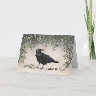 Mistletoe Crow Feiertagskarte