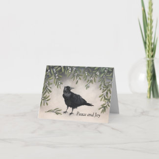 Mistletoe Crow Feiertagskarte