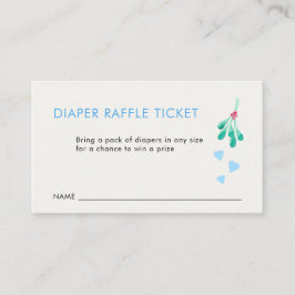 Mistletoe Diaper Raffle Ticket Card Begleitkarte
