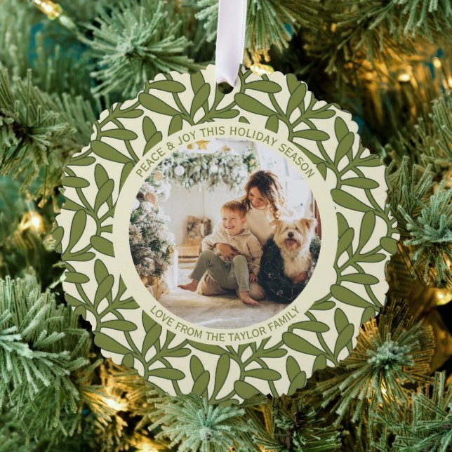 Mistletoe Foto und Text Personalisiert Weihnachten Ornament Karte (Insitu (Baum))