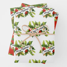 Mistletoe Frohe Weihnachtswrapping Paper Sheets