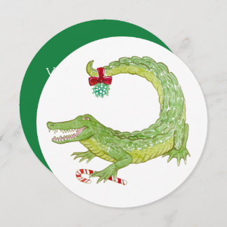 Mistletoe Gator Einladung zu Weihnachten