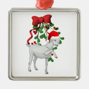 Mistletoe Goat Ornament