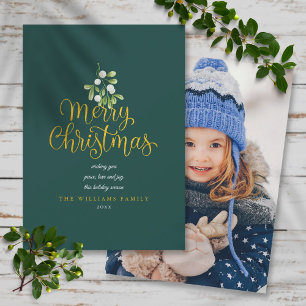Mistletoe Gold Schriftzug Frohe Weihnachten Foto