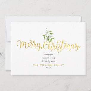 Mistletoe Gold Schriftzug Frohe Weihnachten Foto
