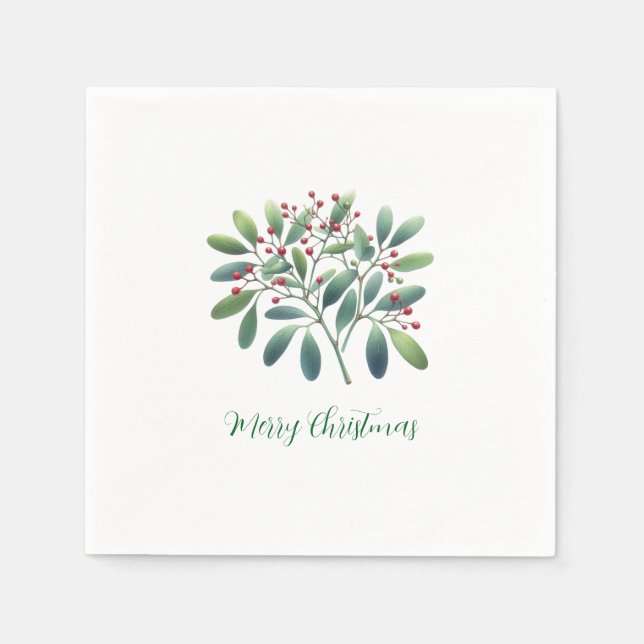Mistletoe Greenery Simplistic Decor Serviette (Vorderseite)