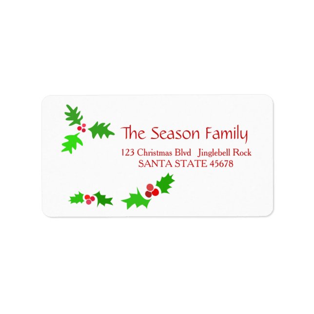 Mistletoe Holiday Address Label Adressaufkleber (Vorne)
