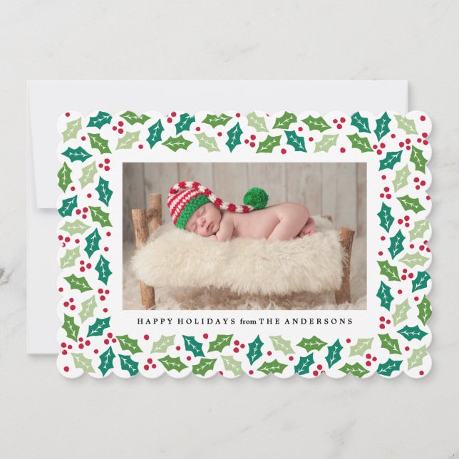 Mistletoe Holiday Foto Card Feiertagskarte (Vorderseite)