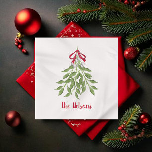 Mistletoe Holiday Napkin Serviette