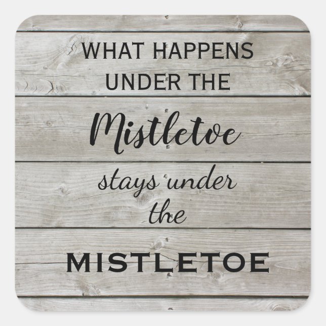 Mistletoe Holiday Quadratischer Aufkleber (Vorderseite)