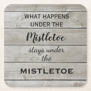 Mistletoe Holiday Rechteckiger Pappuntersetzer