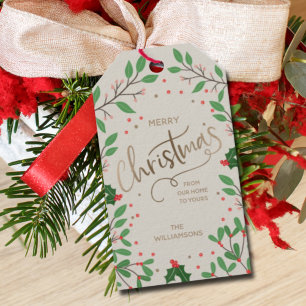 Mistletoe Holly Berries Frohe Weihnachtsgeschenk-T Geschenkanhänger