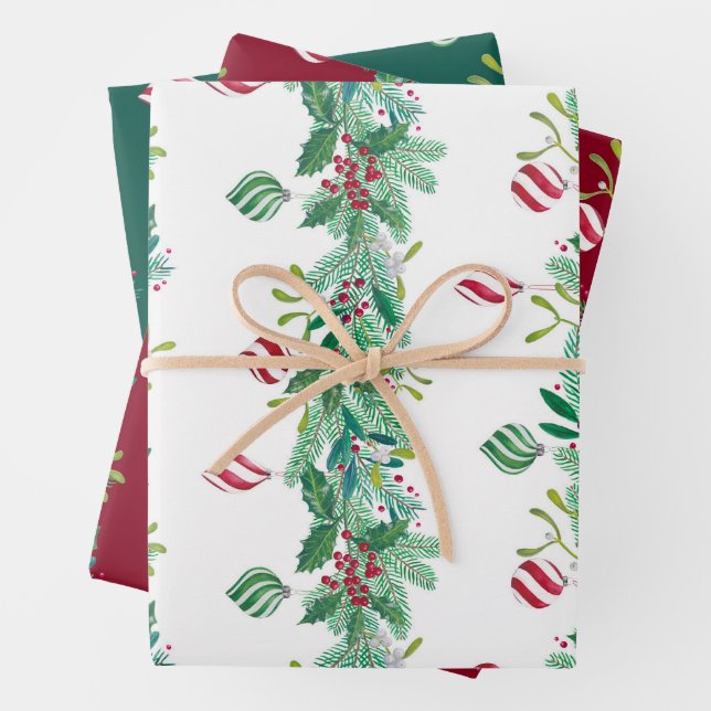 Mistletoe Holly Geschenkpapier Set (Beispiel)