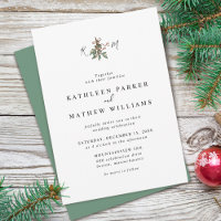 Mistletoe Initials Holiday Wedding