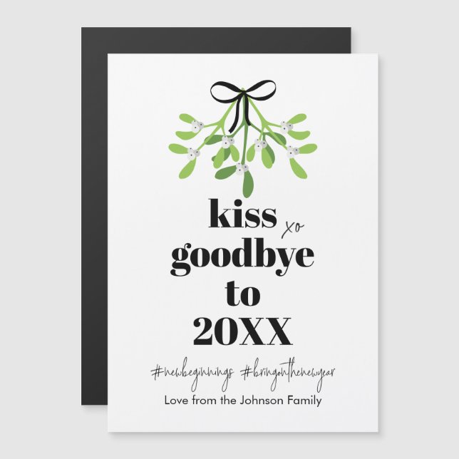 Mistletoe Kiss Goodbye Do-Over Funny Xmas Magnet (Vorne/Hinten)