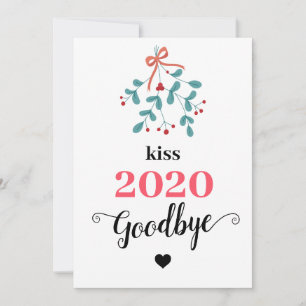 Mistletoe Kiss Goodbye to 2020 Do-over Funny Red Feiertagskarte