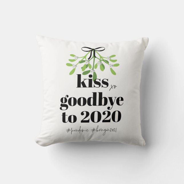 Mistletoe Kiss Goodbye to 2020 Do-Over Funny Spaß Kissen (Vorderseite)
