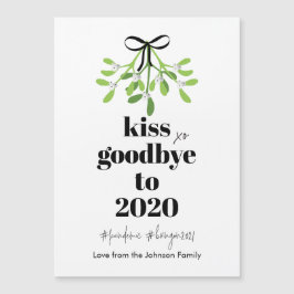 Mistletoe Kiss Goodbye to 2020 Do-Over Holiday Magnetkarte