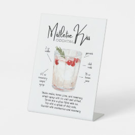 Mistletoe Kiss Holiday Cocktail Bar Sign Sockelschild