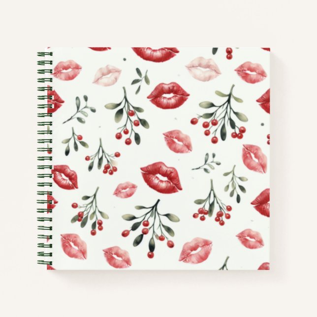 Mistletoe Kisses Notizbuch (Vorderseite)