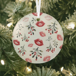 Mistletoe Kisses Ornament Aus Glas