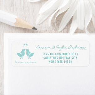 Mistletoe Kissing Chicks Holiday Wedding Address