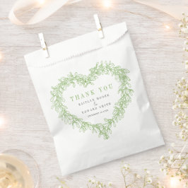 Mistletoe line art green gray Hochzeit danke Geschenktütchen